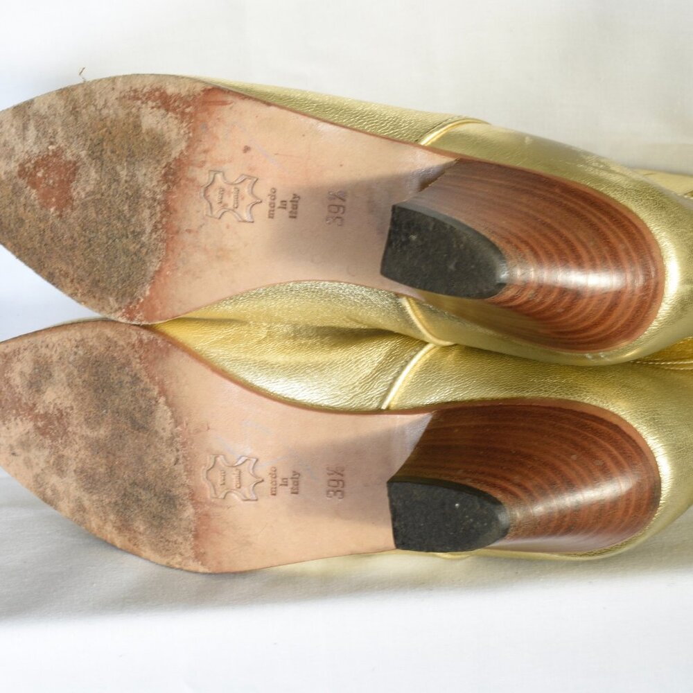 Bama Gold Leather Western Boots With Cut-Out Patterns - Italy - Picture 5 of 6